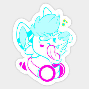 Neon Kjisu Furry Head Sticker